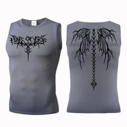 Y2K Compression T Shirt Men Workout Top Summer Sports Tights Running Tank Top Quick Dry Fitness Tank Top Skinny Vest Tight Tank