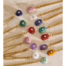 Yhpup New Arrivals Natural Stone Rectangle Triangle Necklace Pendant Exclusive