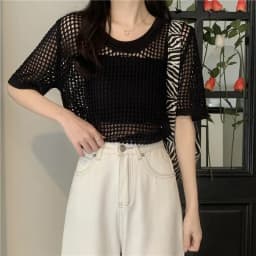 Summer Thin Design Hollow-out Short-Sleeved Sweater Women's Clothing Niche Loose All-Matching Classic Style Smock Top Fashion