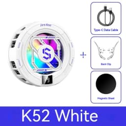 K52 AI Mobile Cooler Magnetic Back-clip Ice Cooling Radiator Digital Display RGB Light Gaming Cooler Temperature Control
