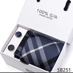 Classic Style 65 Colors Sales Silk Tie Handkerchief Cufflink Set Men Necktie Box Solid Color Sky Blue Fit Wedding Office Cravat