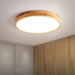 Nordic Solid Wood LED Round Ultra-thin Ceiling Lamp Ideal for Indoor Decoration in Kitchen Living Room Bedroom Home Lighting