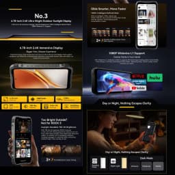 Blackview ROCK 5 Rugged Smartphone 6.78'' 2.4K Display 20000mAh Battery 33W 6GB / 12GB+256GB 108MP Camera Android 16 NFC Mobile