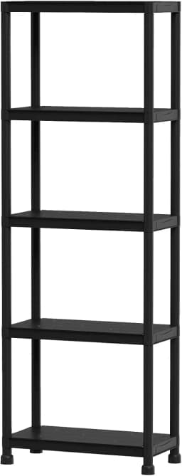Giantex 3/4/5-Tier Heavy-Duty Plastic Storage Shelves Freestanding Garage Shelving Unit Multi-Use Organizer Rack for Pantry K