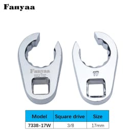 Fanyaa Hand Tool Individual 3/8 Inch Sqaure Drive Flare Nut Plum Hole Clamp Tool Wrench Head 10-19mm Replacement Part Head