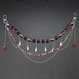 Sparkling Itabag Decor Chain Crystal Beads Heart Rhinestone Charm DIY Handmade Ornament for Bag Trouser Waist Chain Decoration
