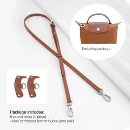 1set Bag Leather Strap For Longchamp Universite Mini Bag Shoulder Strap New Gray Mini Bag Punch-free Modification Accessory