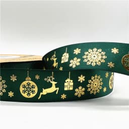 5yards 1inch 25mm Christmas Ribbon Printed Christmas Polyester Ribbon For Handmade Design Christmas Decoration DIY Gift Packing