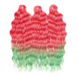 FREEDOM Synthetic Braiding Hair Extensions Deep Wavy 24 inch Long Curly Braids Hair Ombre Brown Rainbow Twist Crochet Hair