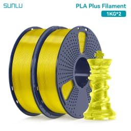 SUNLU 2Roll PLA Plus/Clear Filament 1.75mm +/- 0.02 mm 1kg Spool (2.2lbs) Neatly Arranged No Knot Filament Fit Most FDM Printer