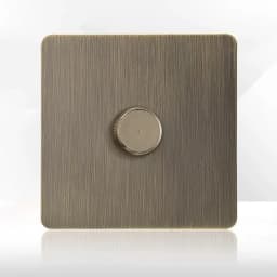 Retro Metal Brushed Antique Stainless Steel Push Button Switch Panel UK 13A Socket with USB Phone Charging for Home Improvement