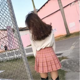 Pleated Skirt Female Student Korean Style Spring Summer Y2k New High Waist Slimming College Style A- Line Pink Plaid Skirt Women