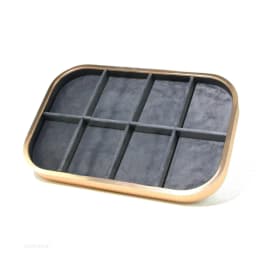 Pink Beige Gray Premium Metal Edge Inside Velvet Jewelry Tray Necklaces Rings Pendants Bracelets Storage and Display Tray