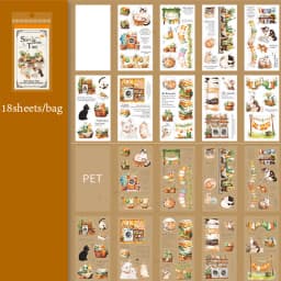 Mr Paper 18pcs/bag Soft House Time Series Home Landscaping Dual Material Die-cut Sticker Book DIY Handbook Scrapbook Card