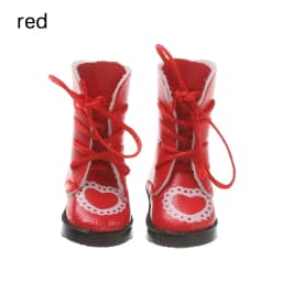 1Pair Mini PU Leather Boots Heart Bandage Shoes for 1/6 Doll Toy Accessories Handmade ob24 Doll Shoes Child Toys Birthday Gifts