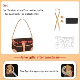Cowhide Bag Strap For Lv Diane Bag,Shoulder Strap Bag Belt Crossbodybag Strap,genuine Leather Durable Bag Replacement Accessory