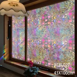 3D Stained Glass Window Film Removable Self Adhesive Glass Sticker Static Cling Vinyl Window Paper For Bathroom Home Decorative