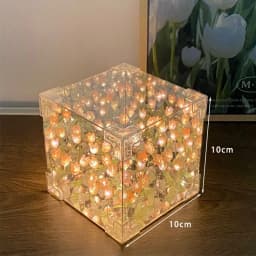 Handmade DIY Tulip Flower Cube Night Light GT Full Set of Material Package Room Decoration Couple Birthday Gift Night Light