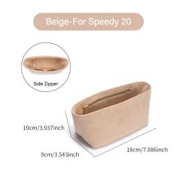CRAZYSMITH Original Velvet Bag Organizer For LV Speedy 20 25 30 35 Purse Insert Handbag Inner Bag Portable Storage Makeup Bags