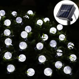 Solar 5/7/12m Outdoor LED Crystal Globe String Light Fairy Light for Garden Wedding Christmas Home Room 2025 Ramadan Decoration