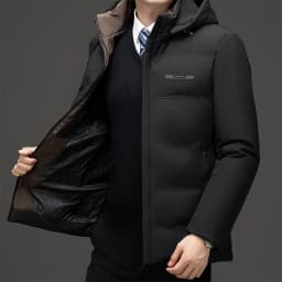 High Quality Hooded Thick Warm Waterproof Parkas Coat Male Hooded Loose Casual Winter Coats Men Business Winter Mens Down Jacket