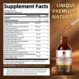 Lukaree 10 IN 1 Black Walnut Wormwood Drop Rapid Gut Cleanse & Digestive Health Detox 98% Absorption,Vegan Gluten-Free