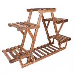 6 Tier Pine Wood Plant Stand Triangle Outdoor Indoor Flower Pots Holder Shelf