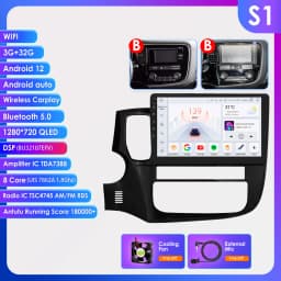 Hizpo 2 Din Android 13 For Mitsubishi Outlander 3 2012-2018 Car Multimedia Player Stereo CarPlay Navigation GPS Octa Core 7862