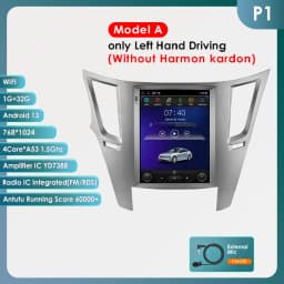 9.7inch 2 DIN Android 13 Car Radio for Subaru Outback Impreza Legacy 2009-2014 Multimedia Stereo Vertical Screen Carplay 360Cam