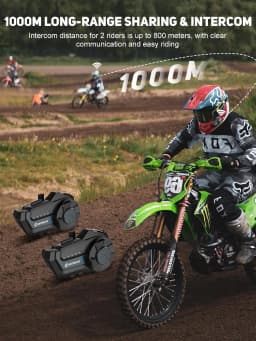 Moman Motorcycle Helmet Intercom Mesh Bluetooth Helmet Headset Moto Interphone Wireless 5.1 Communication System to 1000M Radio