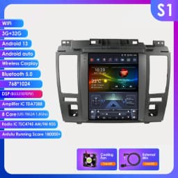 OSSURET 9.7inch 2 DIN Android 13 Car Radio for Nissan Tiida C11 2004-2013 Multimedia Stereo Vertical Screen Carplay