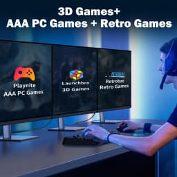 3TB Gaming HDD Playnite&Retrobat&Launchbox Retro Game Console with 17000+ Games for PS4/PS3/PS2/Wii/Wiiu/SS and WIN PC/Laptop
