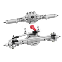 CNC Aluminum Diamond-Shaped Aluminum Alloy Complete Front & Rear Axle for 1/10 RC Crawler Truck Axial SCX10 II 90046 90047