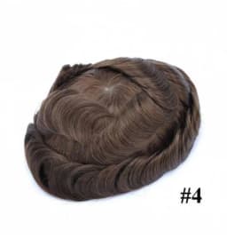 Men Hair Toupee Fine Mono Men's Wig Durable Capillary Prosthesis 6inch Handmade Mens Wigs Human Hair Tupee System 130% Density