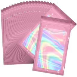 20pcs Zip Lock Bag Laser Plastic Jewelry Storage Bag DIY Earrings Necklace Bracelets Beads Gift Organizer Retail Packaging Pouch
