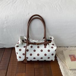 New Korean Stylish Polka Dot Tote Bag Personalized Casual Shoulder Bag Belt Decor Simple Versatile Commuter Underarm Bags