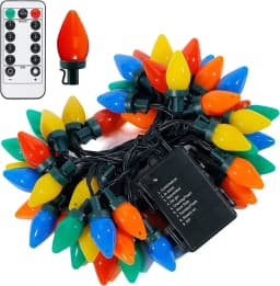 Solar Christmas Lights Outdoor 7M 50 LED Strawberry Solar String Lights Holiday Garland Christmas Tree Fairy Twinkle Lights