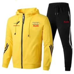 Chándal Para Hombre, Ropa Deportiva Con Logo De Audi Impreso, Jersey Con Capucha Y Cremallera + Pantalones, Conjunto De 2 Piezas