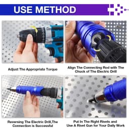 M3-M10 Rivet Nut Gun Electric Rivet Nut Gun Conversion Head Rivet Nut Tool Pull Rivet Gun Cordless Rivet Gun, For Electric Drill
