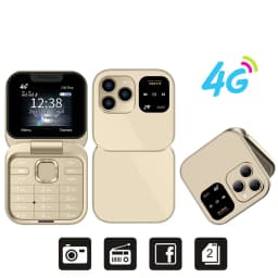 SERVO Mini Flip Feature Phone 1.77" HD Display 4G LTE Dual SIM Speed Dial Call Recording Blacklist Video Unlocked Fold Cellphone