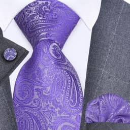 GUSLESON 8cm Blue Black Pink Men Ties Pocket Square Cufflinks Set Paisley Silk Necktie Wedding Business Gift Tie Accessories