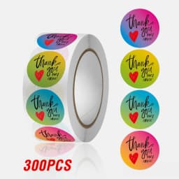 100-500Pcs Thank You Stickers 2.5cm Baking cake Packaging Envelope Sealing labels Small Business Decoration Wedding Stickers