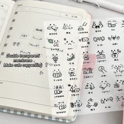 10pcs/lot Ins Transparent Emoticon Decorative Random Stickers For Scrapbooking Cute Journal Sticker Stationery