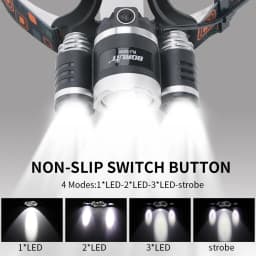 BORUiT 3000LM RJ-3000 LED Headlamp Type-C Rechargeable Headlight Waterproof Fishing Camping Head Torch Lantern
