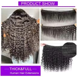 Deep Curly Bundles Human Hair 30 34 Inch Deep Wave Raw Hair Bundles Unprocessed Double Weft Hair Extensions Weave