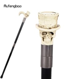 White Love Hat Skull Head Long Handle Walking Cane Fashion Cane Decorative Cane Halloween for Cosplay Parties Walking Stick 93cm