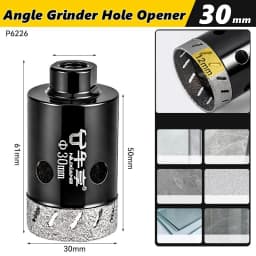 Diamond Hole Saw 20mm-60mm M10 Shank Diamond Core Drill Bit, Angle Grinder Hole Opener for Tile Granite Marble Glass Ceramic