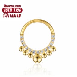 G23 Titanium Flower Nose Rings Hoop Zircon Piercing Diaphragm Tragus Cartilage Ear Perforated Clicker Ladies Lip Body Jewelry