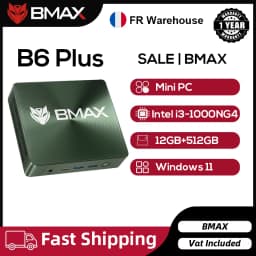 BMAX B6 Plus Mini PC Intel I3-1000NG4 Windows 11 PC 12GB RAM 512GB SSD WIFI 5 USB 3.0 USB * 3 HDMI * 2 Bluetooth Type-C Mini PC
