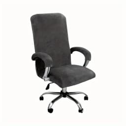3pcs/set Velvet Plush Stretch Computer Office Chair Cover With Armrest Cover, Solid Color Spandex Armchair Slipcover, Removable